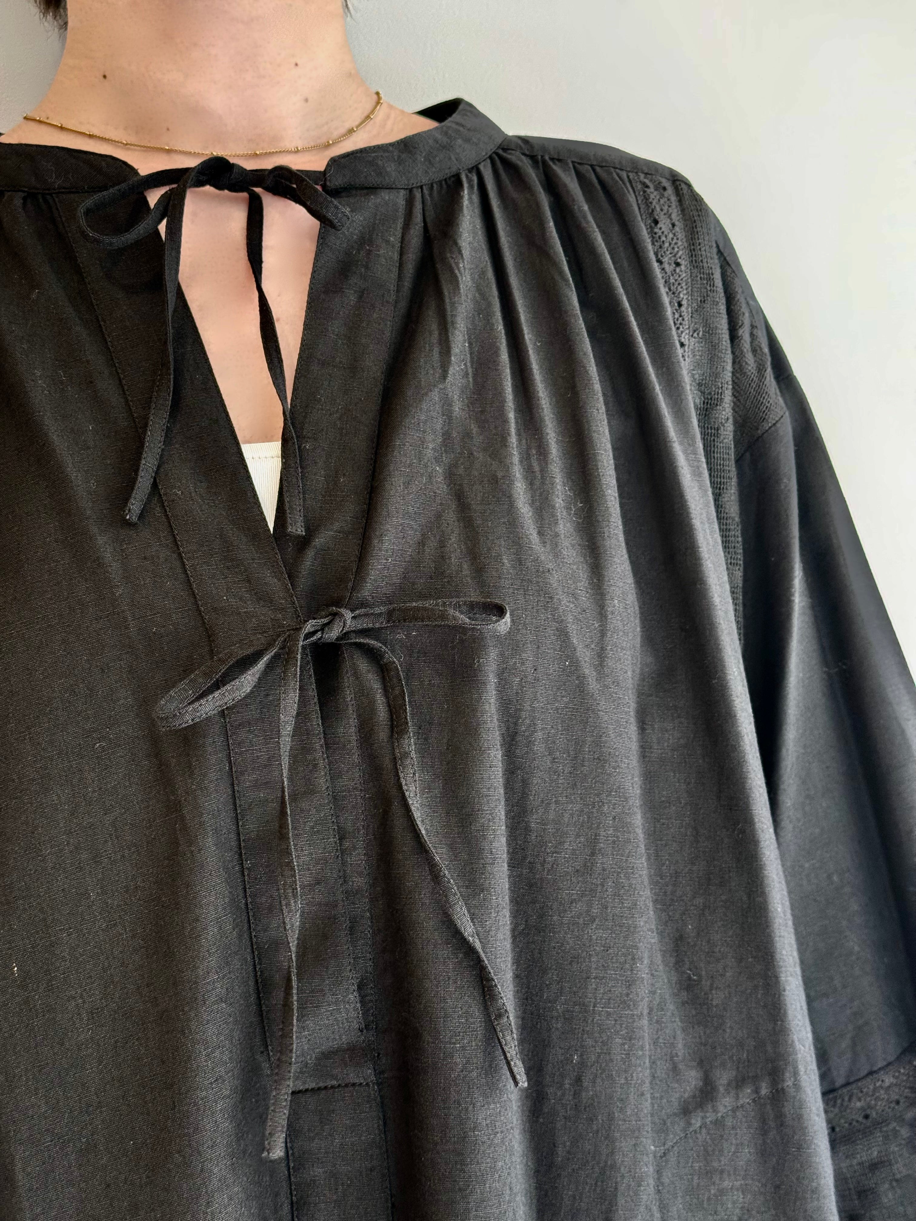 C.LINEN JOINT LACE DRESS