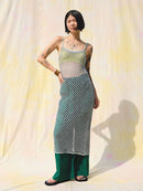 【SARA MALLIKA】COTTON STRIPE JAQUARD LADDER LACE PANTS