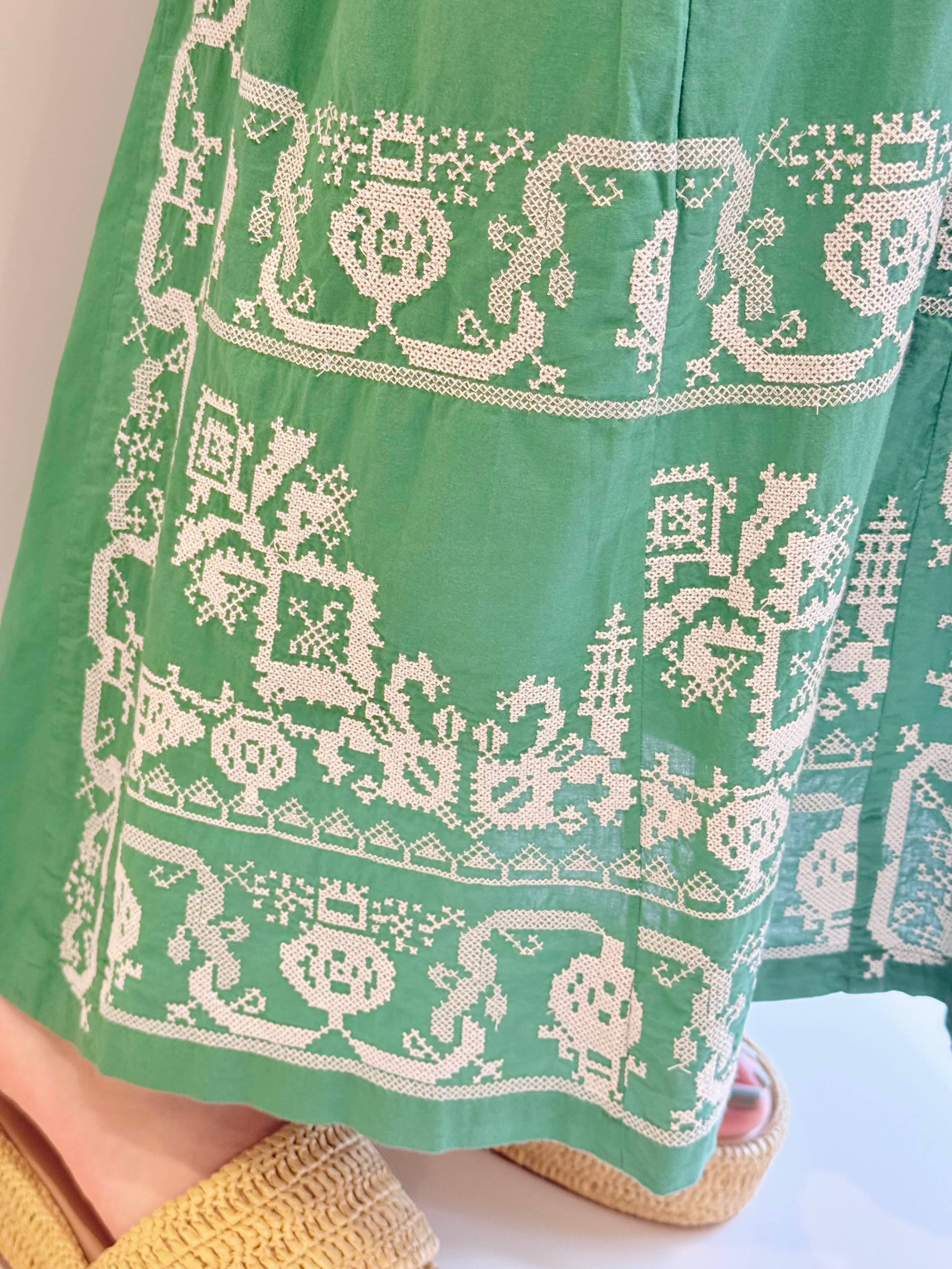 COTTON EMB BACKOPEN DRESS