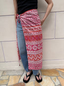 【SARA MALLIKA】COTTON LUREX BORDER PRINT SCARF