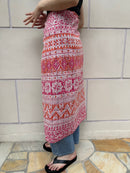 【SARA MALLIKA】COTTON LUREX BORDER PRINT SCARF