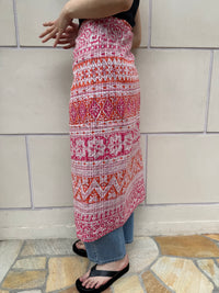 【SARA MALLIKA】COTTON LUREX BORDER PRINT SCARF