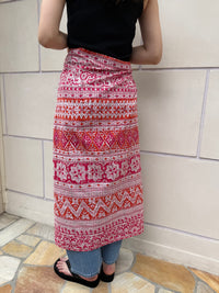 【SARA MALLIKA】COTTON LUREX BORDER PRINT SCARF
