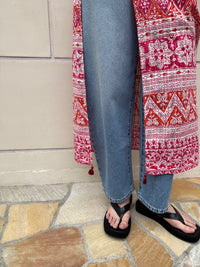 【SARA MALLIKA】COTTON LUREX BORDER PRINT SCARF