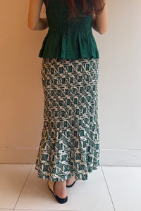 【SARA MALLIKA】COTTON POPLIN SHIRRING SKIRT