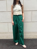 【SARA MALLIKA】COTTON STRIPE JAQUARD LADDER LACE PANTS