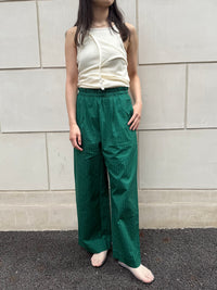 【SARA MALLIKA】COTTON STRIPE JAQUARD LADDER LACE PANTS