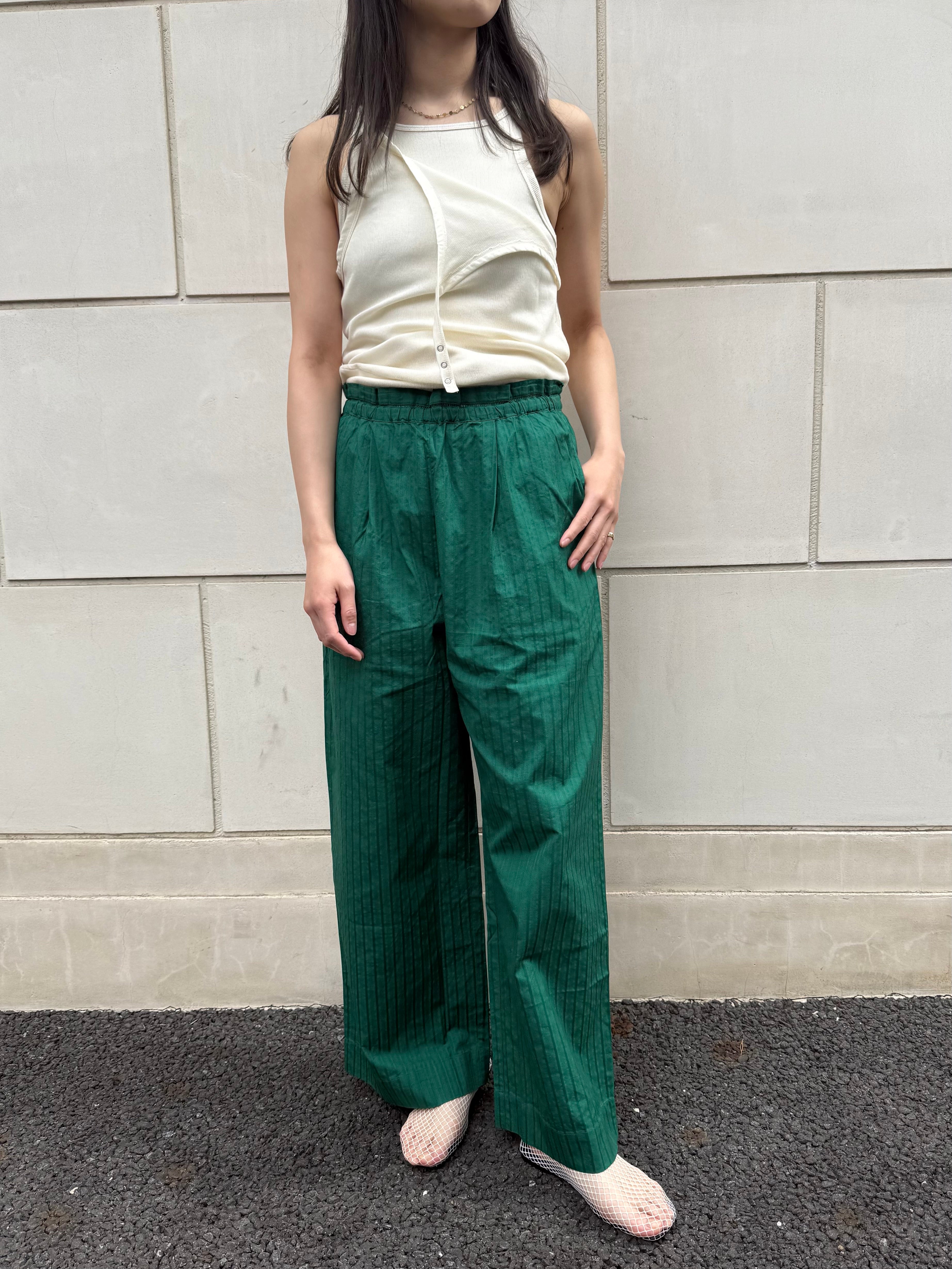 【SARA MALLIKA】COTTON STRIPE JAQUARD LADDER LACE PANTS