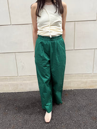 【SARA MALLIKA】COTTON STRIPE JAQUARD LADDER LACE PANTS