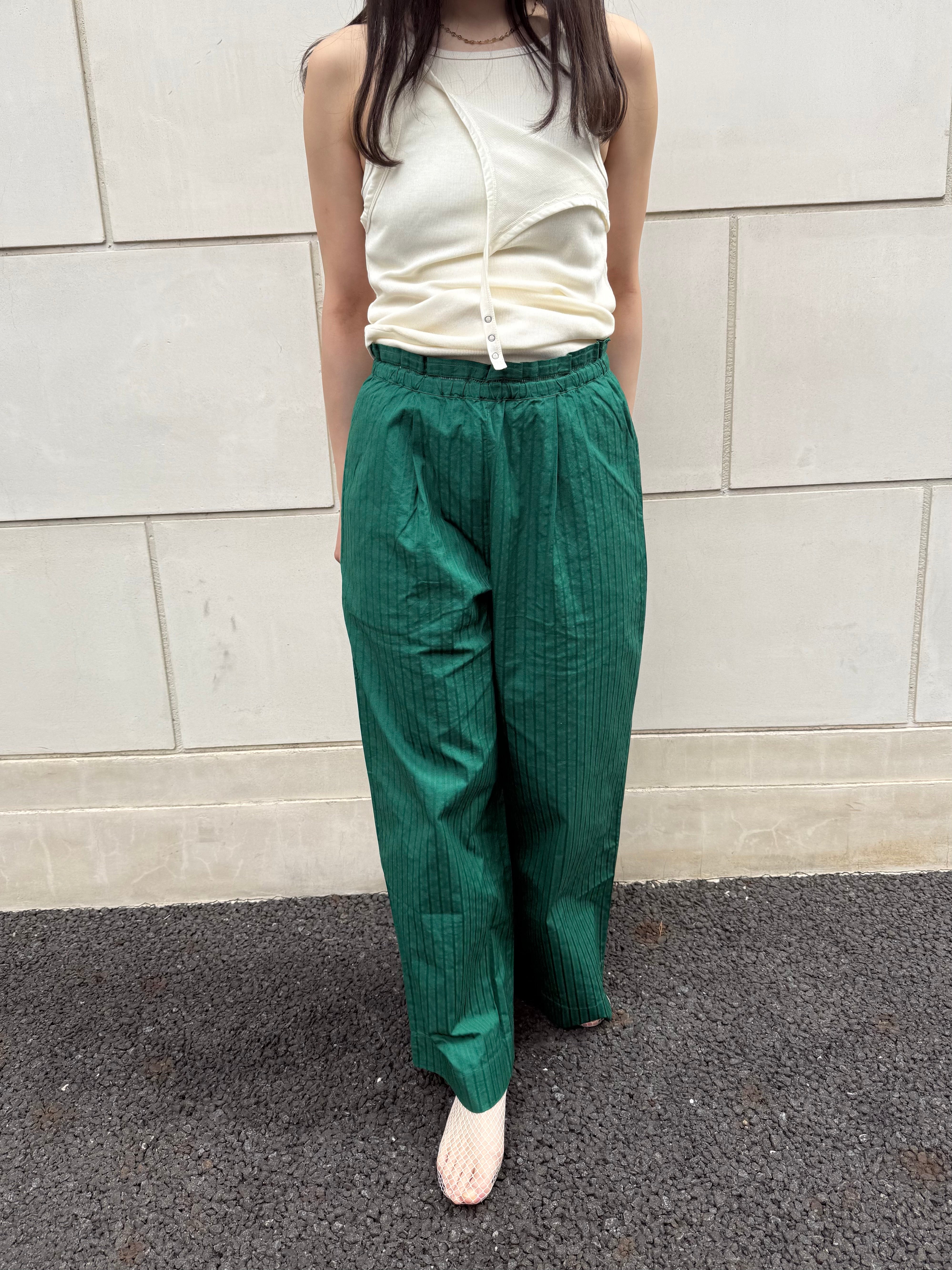【SARA MALLIKA】COTTON STRIPE JAQUARD LADDER LACE PANTS