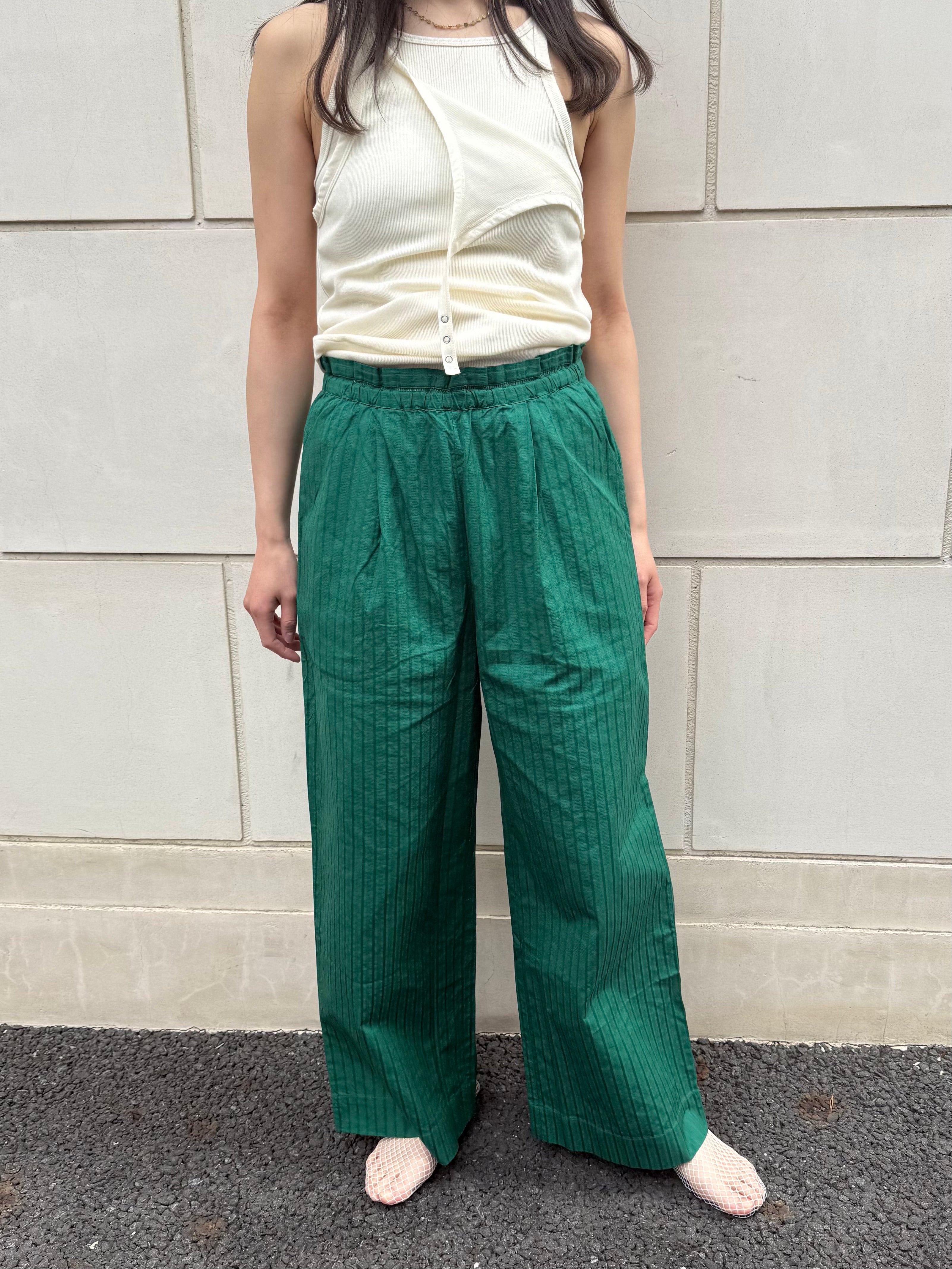 【SARA MALLIKA】COTTON STRIPE JAQUARD LADDER LACE PANTS