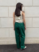 【SARA MALLIKA】COTTON STRIPE JAQUARD LADDER LACE PANTS
