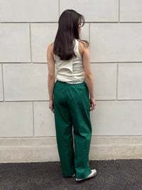 【SARA MALLIKA】COTTON STRIPE JAQUARD LADDER LACE PANTS