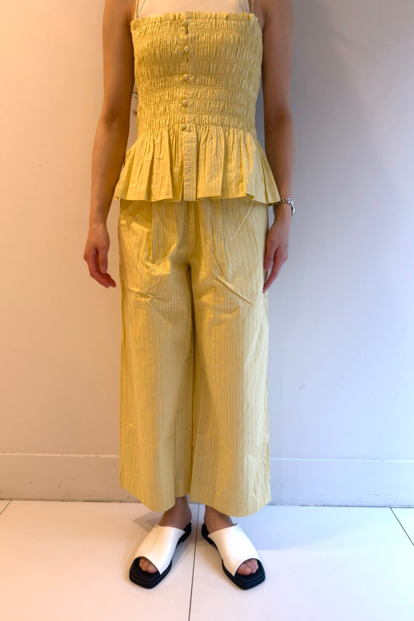 【SARA MALLIKA】COTTON STRIPE JAQUARD LADDER LACE PANTS