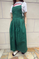 【SARA MALLIKA】COTTON STRIPE JAQUARD SHIRRING DRESS