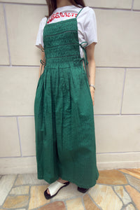 【SARA MALLIKA】COTTON STRIPE JAQUARD SHIRRING DRESS
