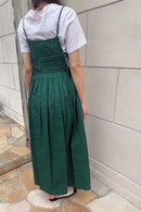 【SARA MALLIKA】COTTON STRIPE JAQUARD SHIRRING DRESS