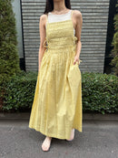 【SARA MALLIKA】COTTON STRIPE JAQUARD SHIRRING DRESS