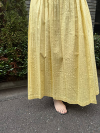【SARA MALLIKA】COTTON STRIPE JAQUARD SHIRRING DRESS