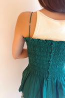 【SARA MALLIKA】COTTON STRIPE JAQUARD SHIRRING TOP