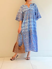 CTN BLOCK FLOWER PRT FRILL DRESS