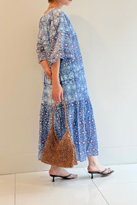 CTN BLOCK FLOWER PRT FRILL DRESS