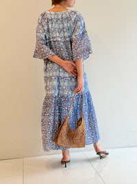 CTN BLOCK FLOWER PRT FRILL DRESS