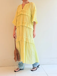 CTN STRIPE JQD FRILL DRESS
