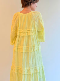 CTN STRIPE JQD FRILL DRESS