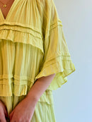 CTN STRIPE JQD FRILL DRESS