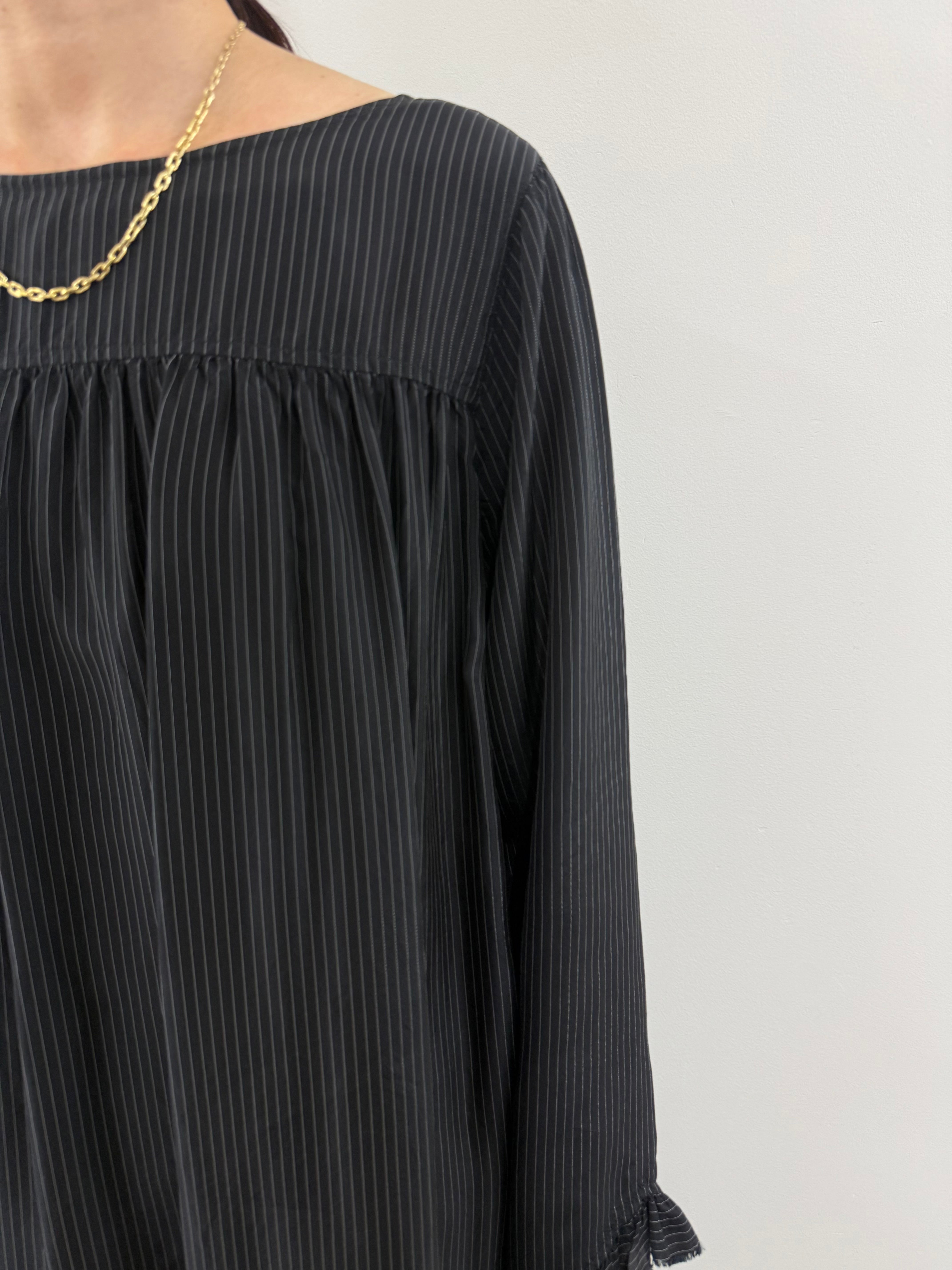 【ARCHIVE STANCE】CUPRO MAXI FRILL HEM DRESS