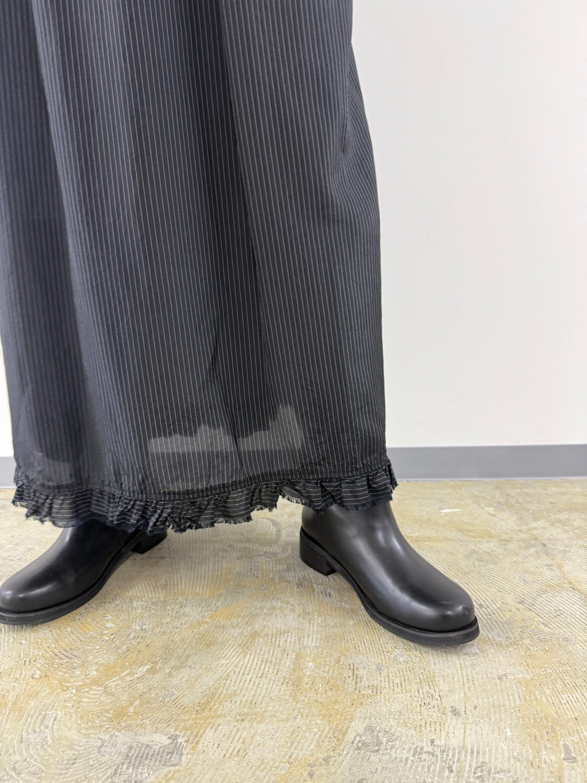 【ARCHIVE STANCE】CUPRO MAXI FRILL HEM DRESS
