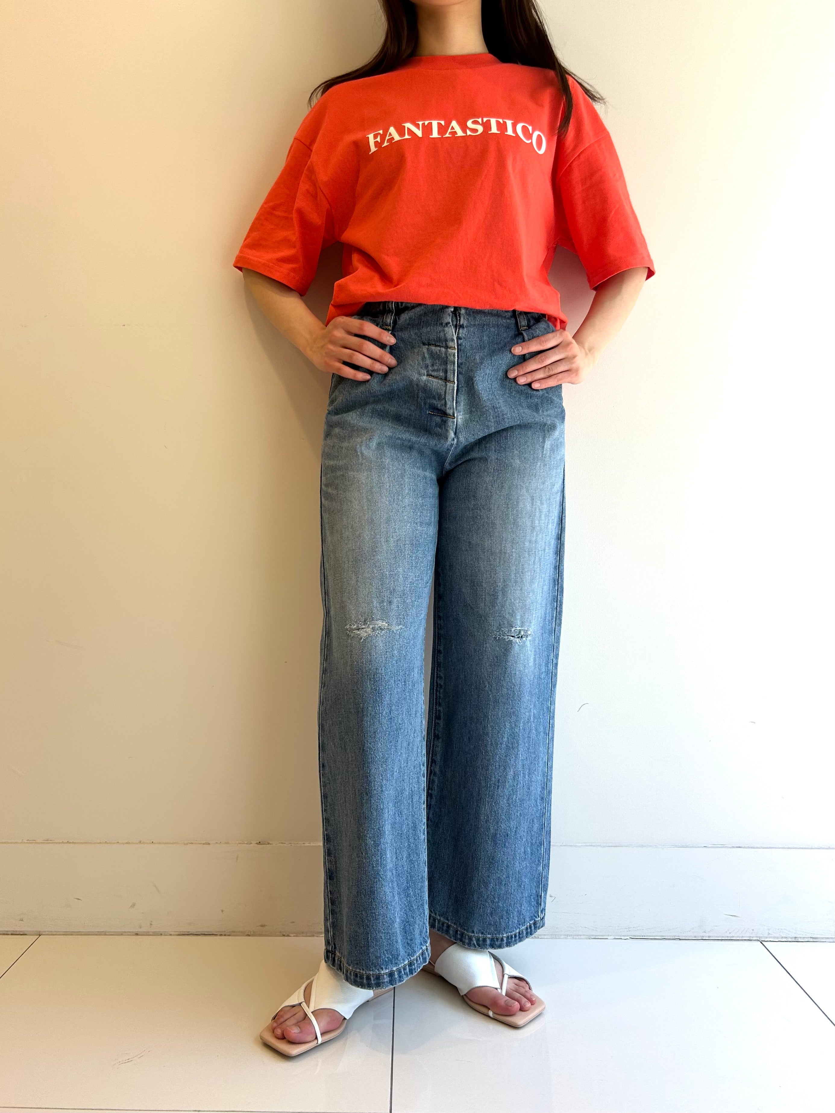 【CAROUSELAMBRA】DAMAGED HIGH RISE BAGGY PANTS