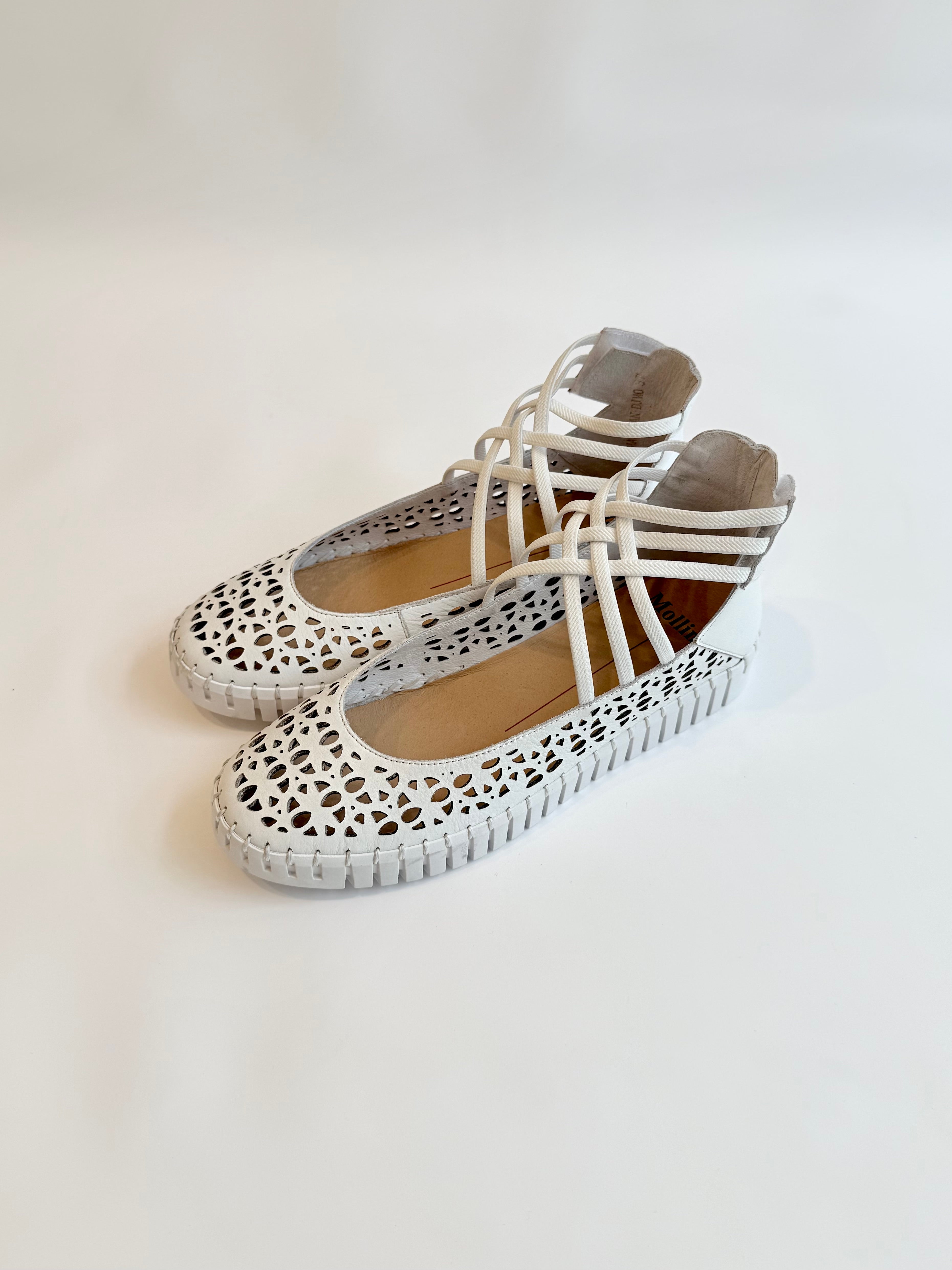 【MOLLINI /モリーニ】37 ほぼ未使用 MOLLINI /モリーニ】メッシュストラップシューズ ジャーナル