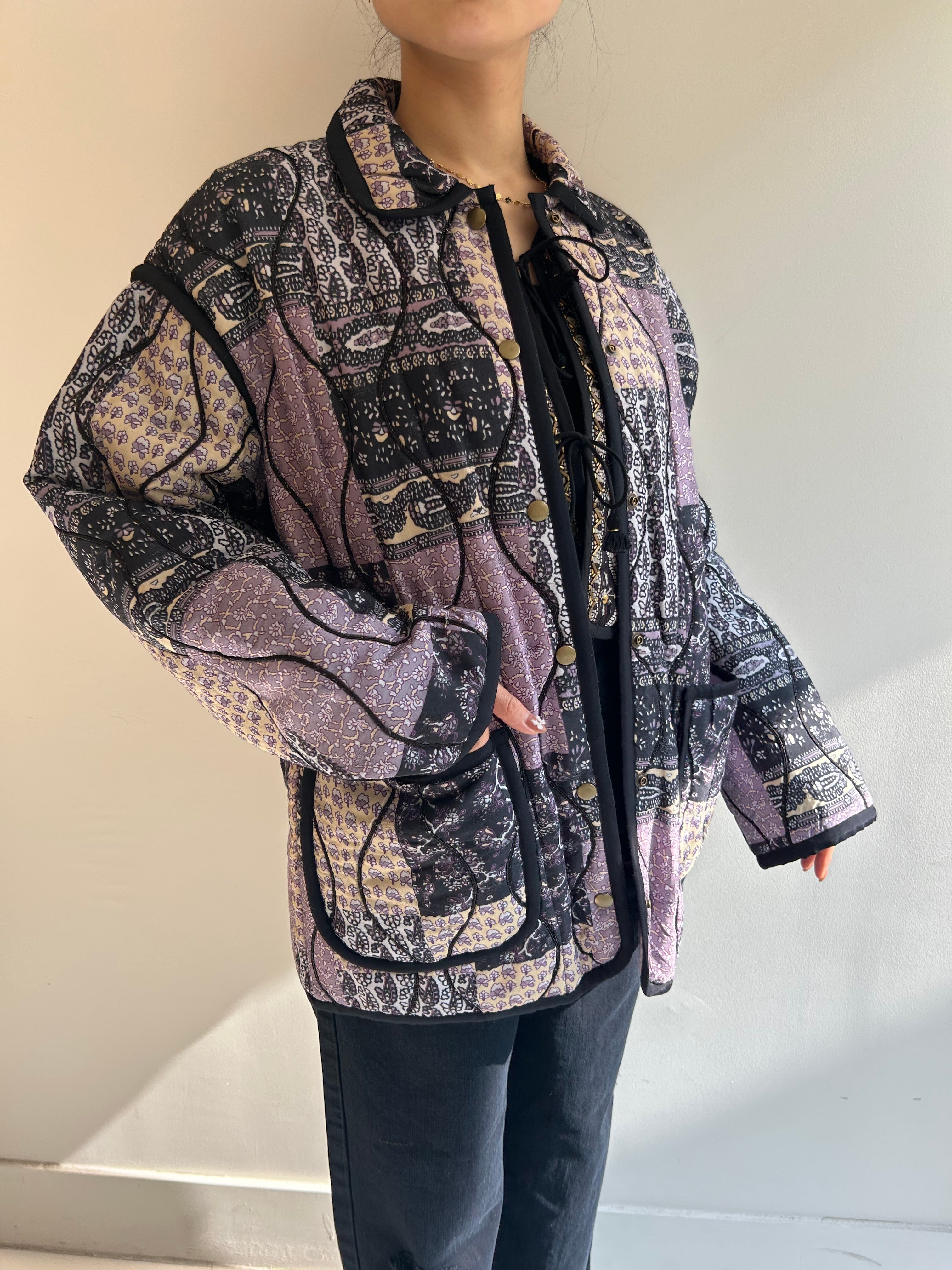 PATCHWORK PRINT QUILTING JACKET