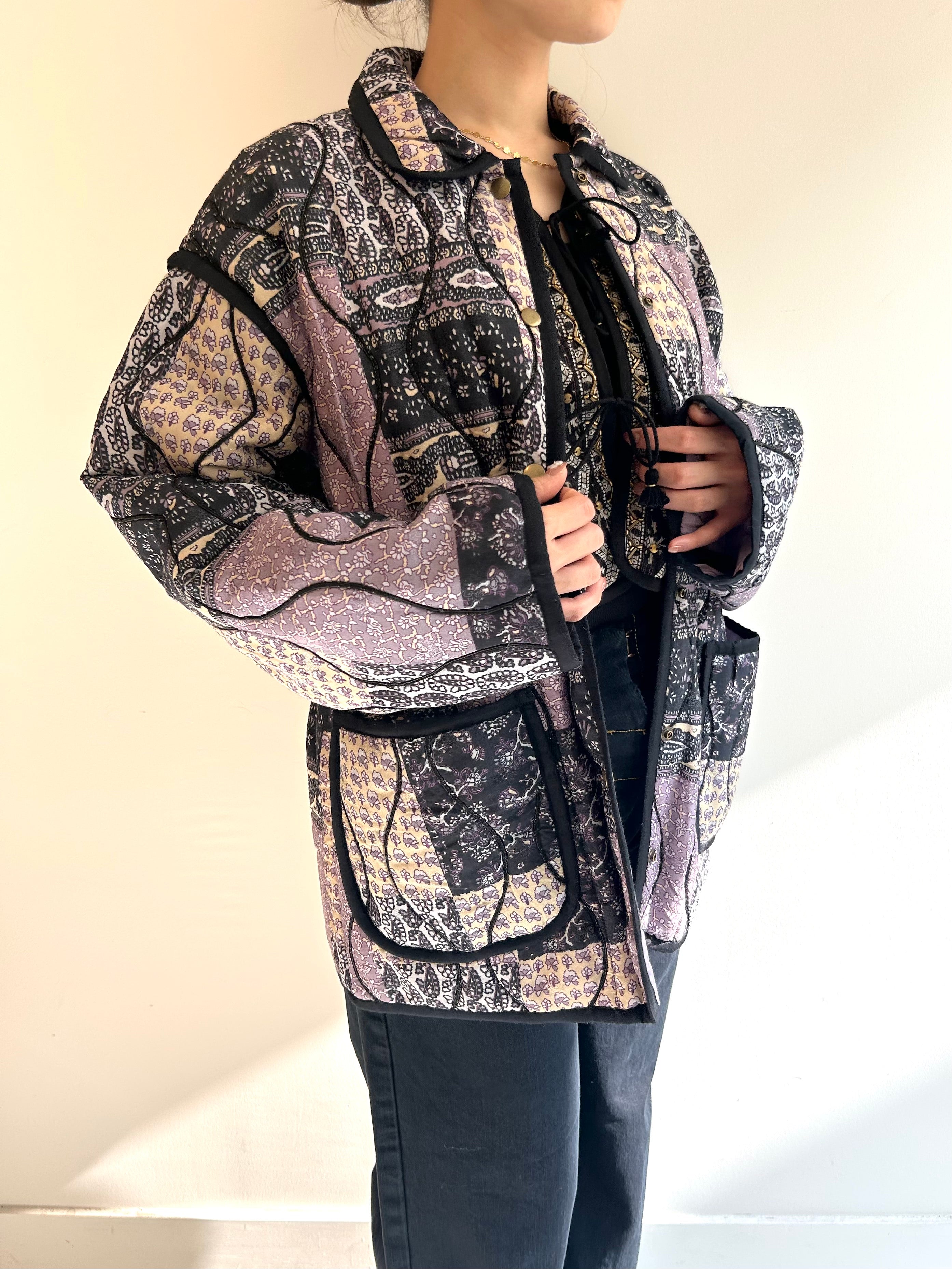 PATCHWORK PRINT QUILTING JACKET
