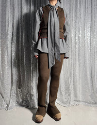 GINGHAMCHECK BOWTIE BLOUSE