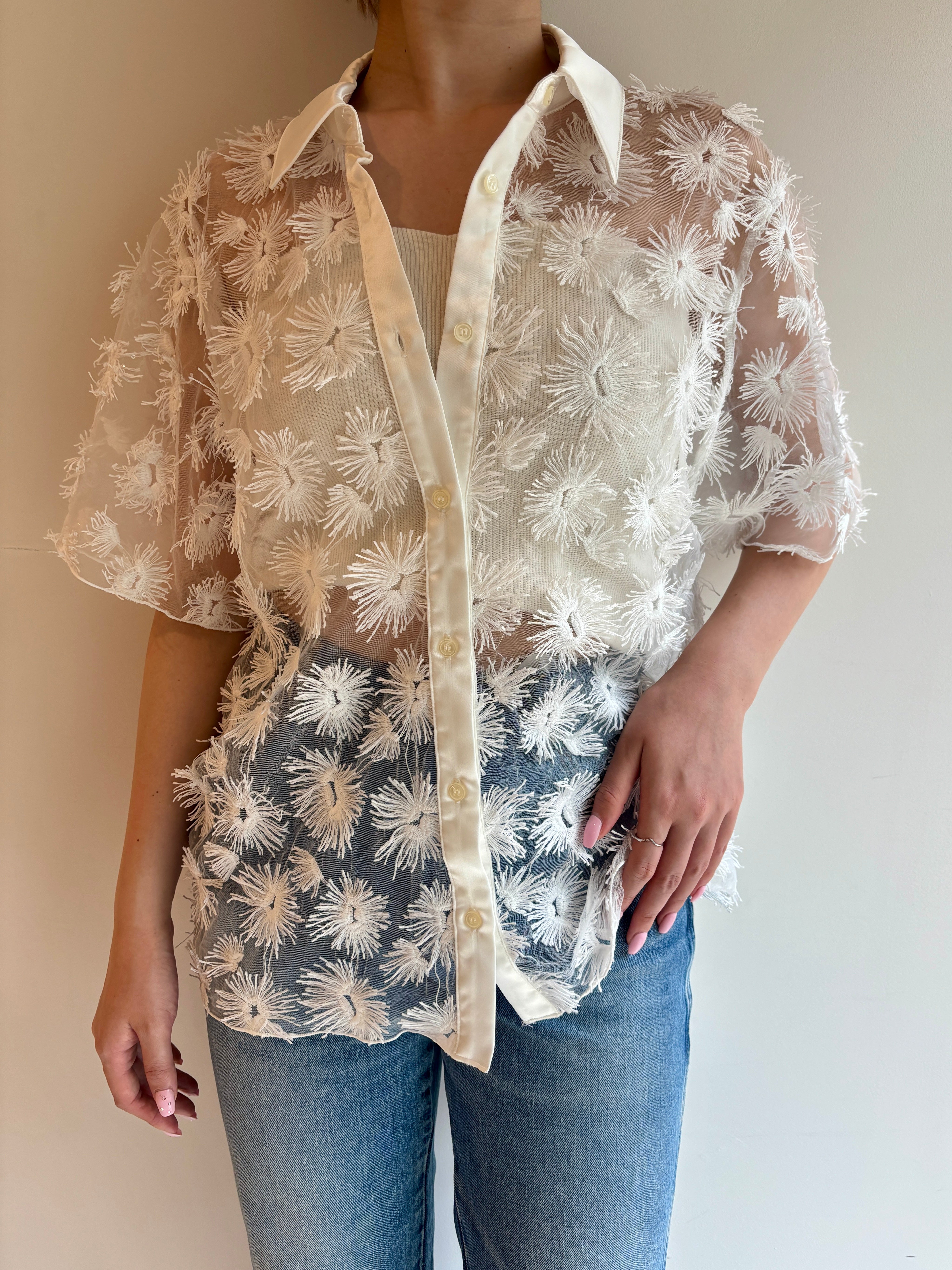 TULLE FLOWER S/S SHIRT