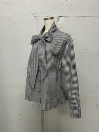 GINGHAMCHECK BOWTIE BLOUSE