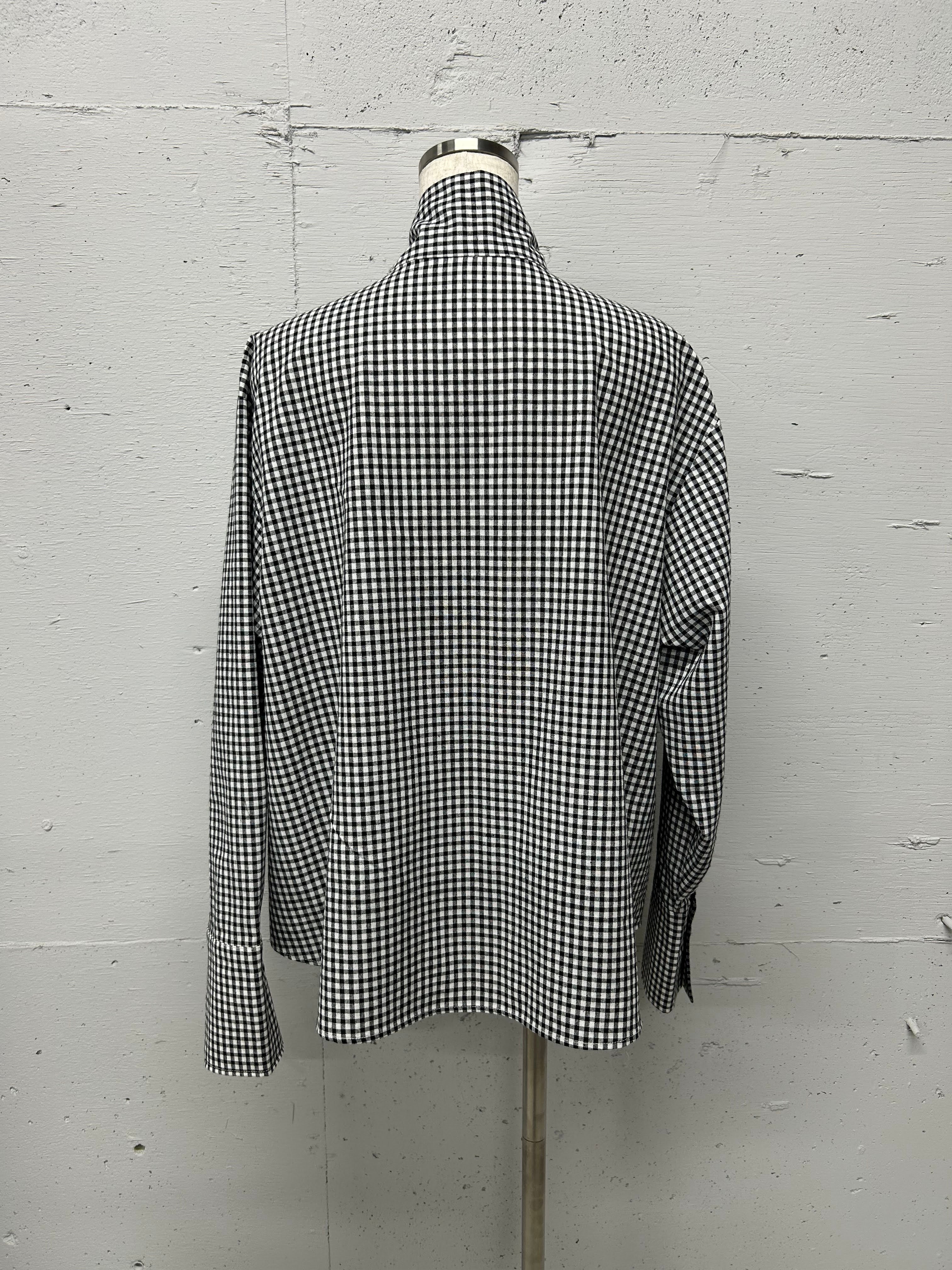 GINGHAMCHECK BOWTIE BLOUSE