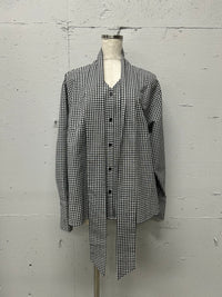 GINGHAMCHECK BOWTIE BLOUSE