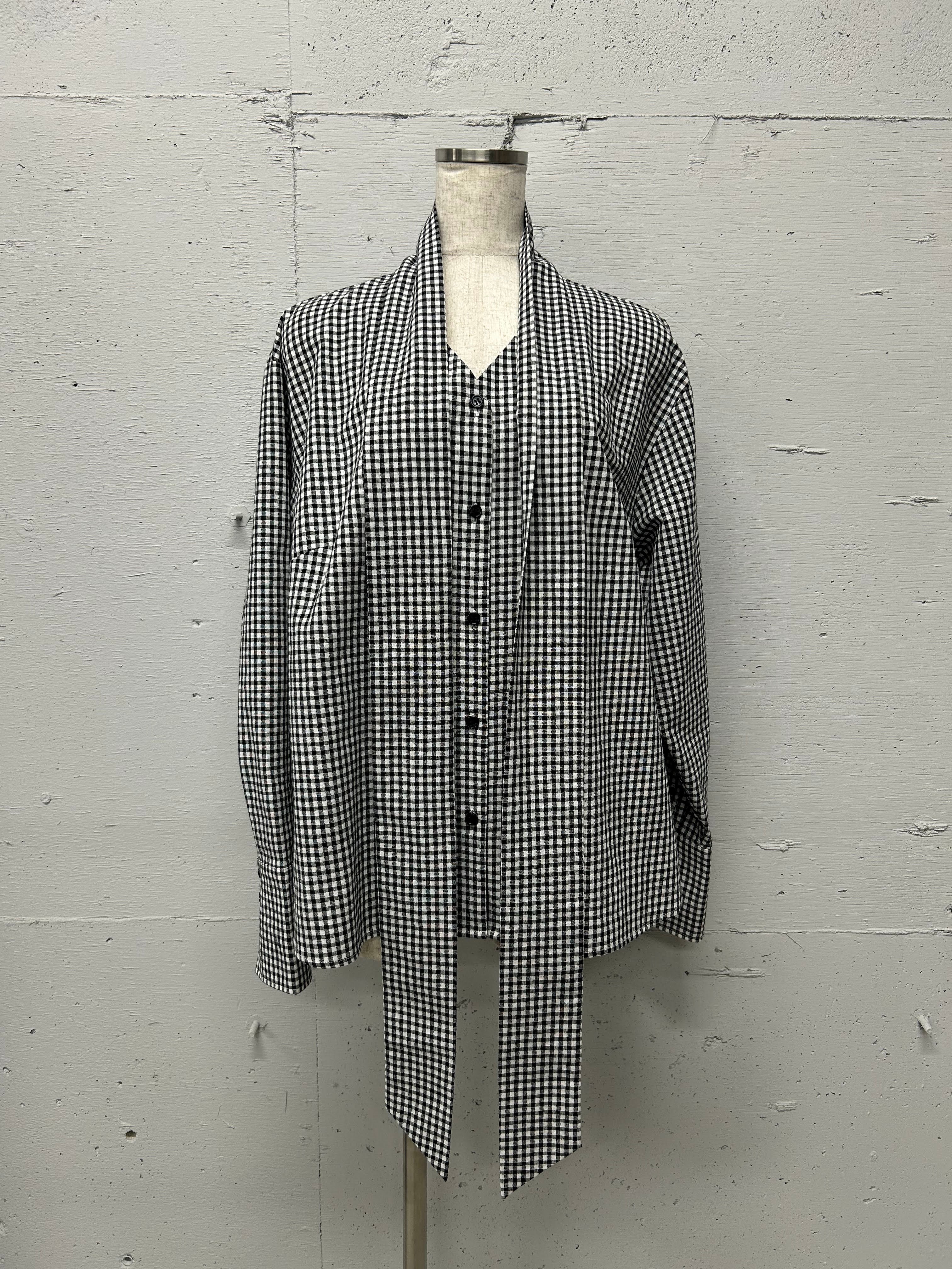 GINGHAMCHECK BOWTIE BLOUSE