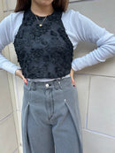 TULLE LACE N/S BLOUSE