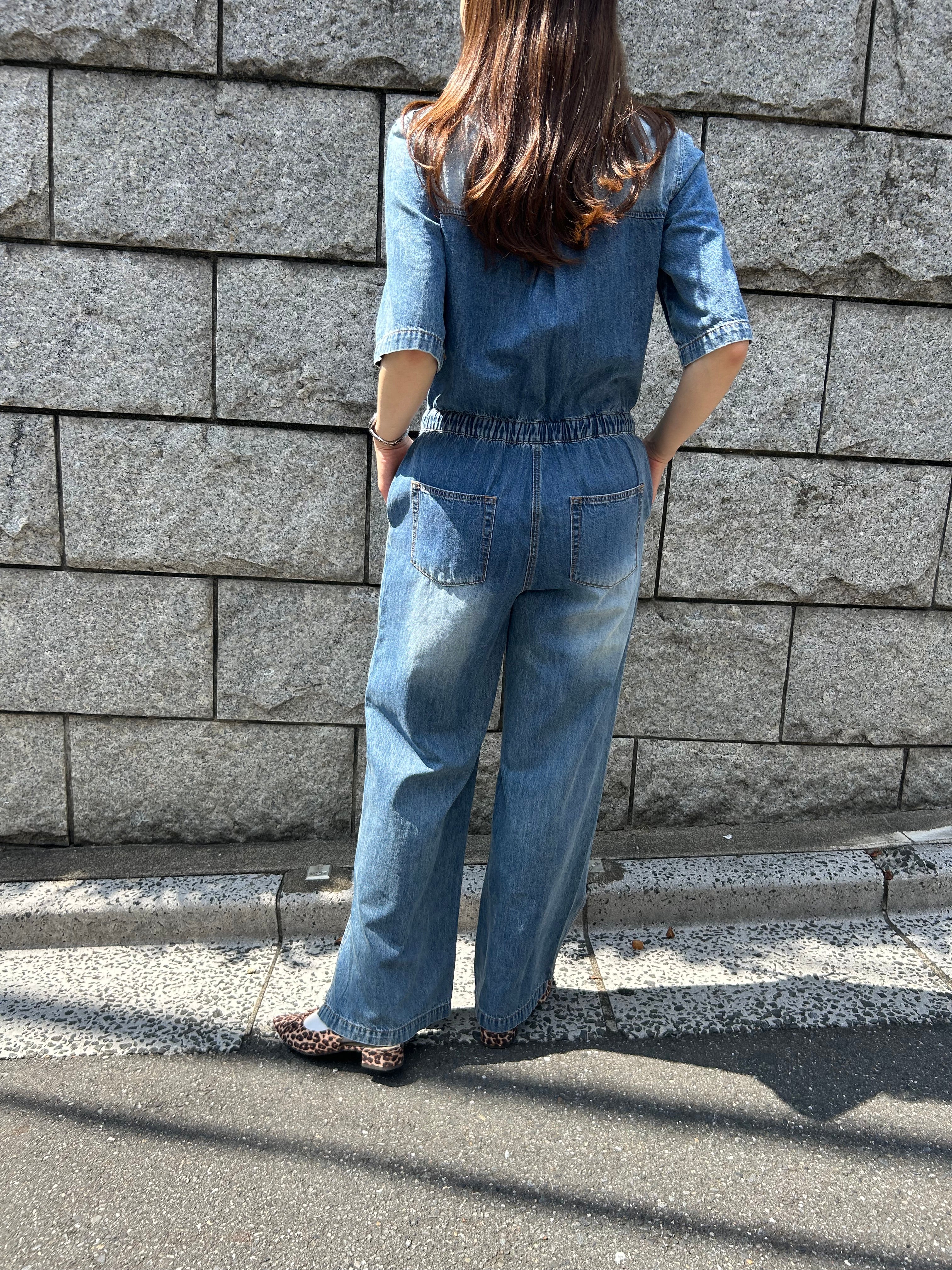 WESTLAND BLUE VERONICA DENIM JUMPSUIT