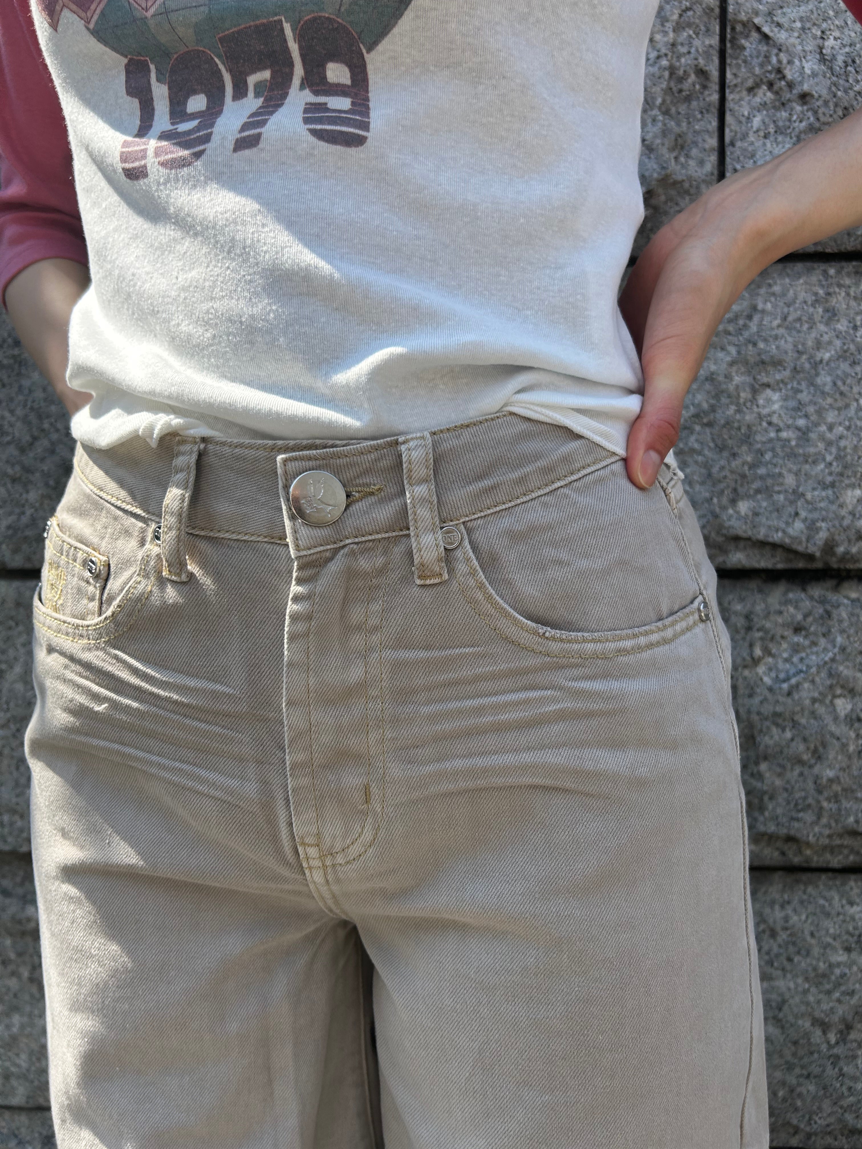 DOVE BARREL MID WAIST DENIM JEANS