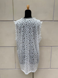 【FLEK】SHEER PATTERN LONG SLEEVELESS