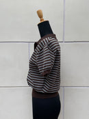 【FLEK】LINEN STRIPED COLLAR KNIT