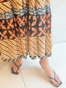MURAL PRINT SHIRRING DRESS