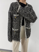 【ARCHIVE STANCE】NO-COLLAR KNIT BIG JACKET