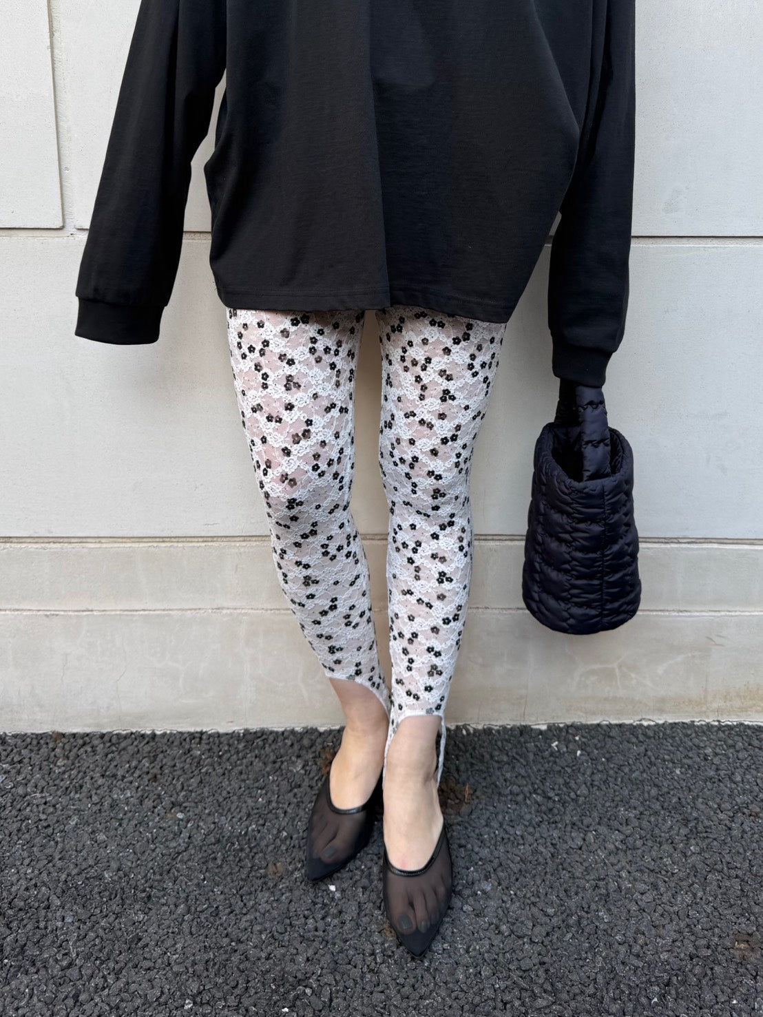 【PROVOKE design boutique】PRINT LACE STIRRUP TIGHT